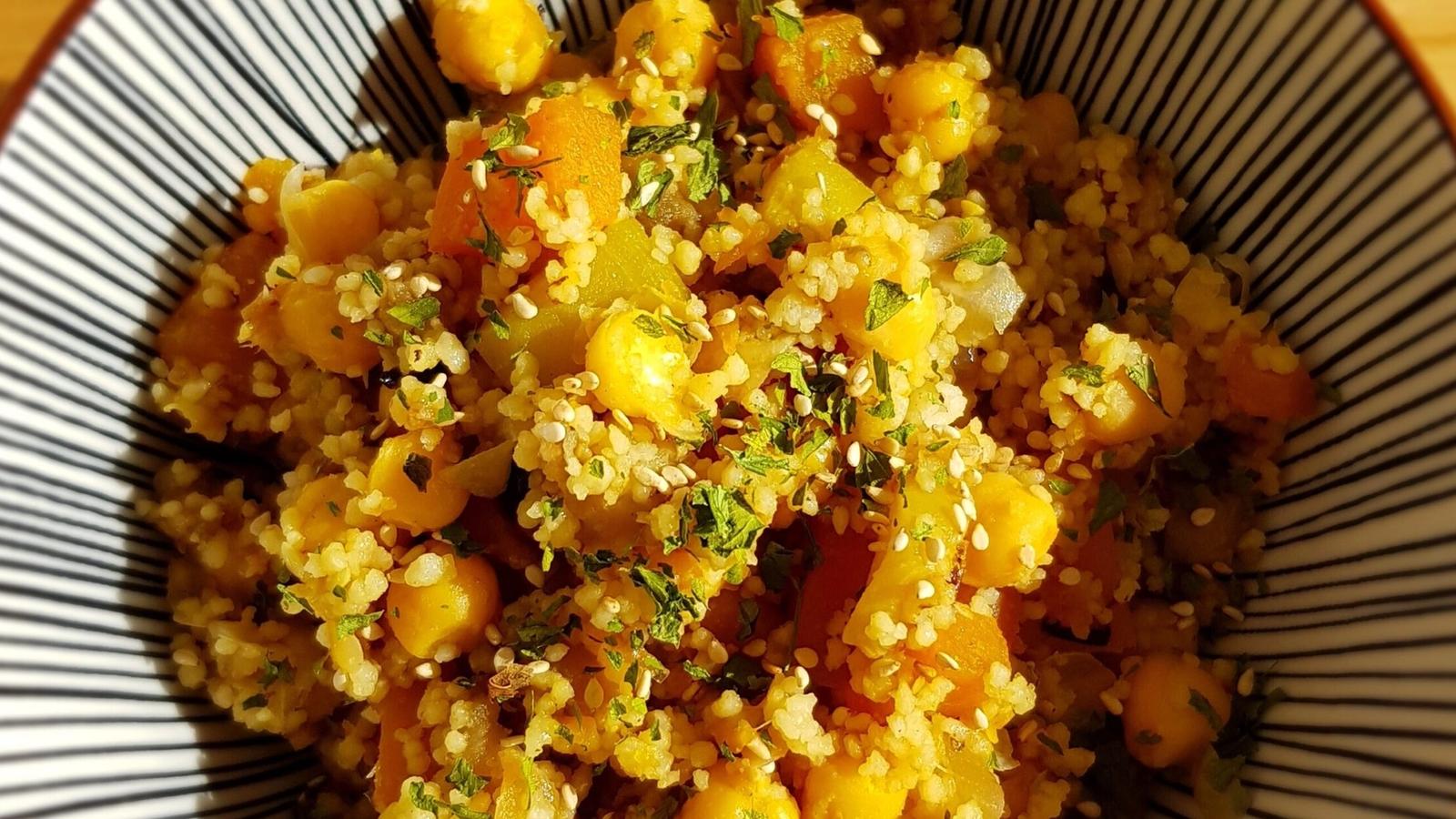 Cuscús de garbanzos y verduras