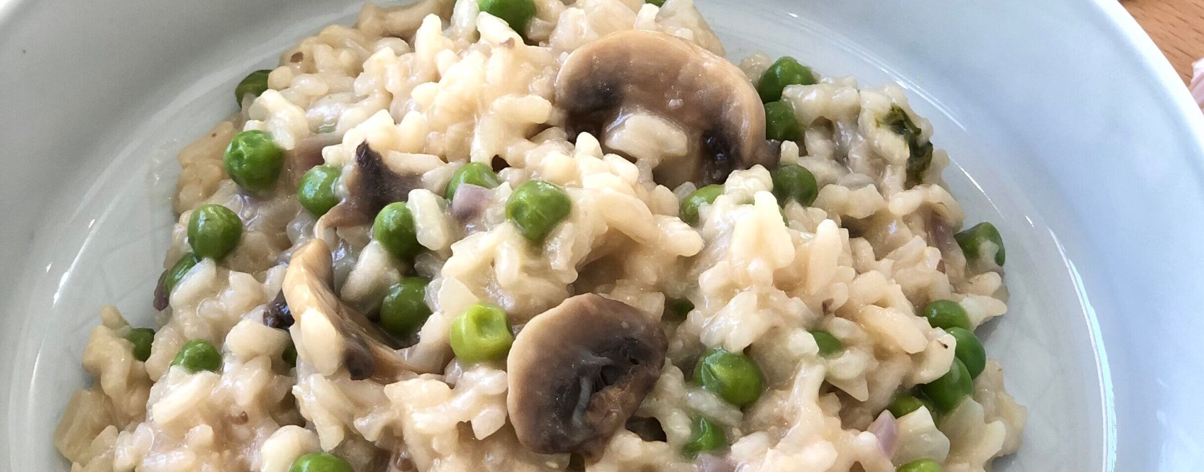 Risotto de guisantes, receta muy elegante