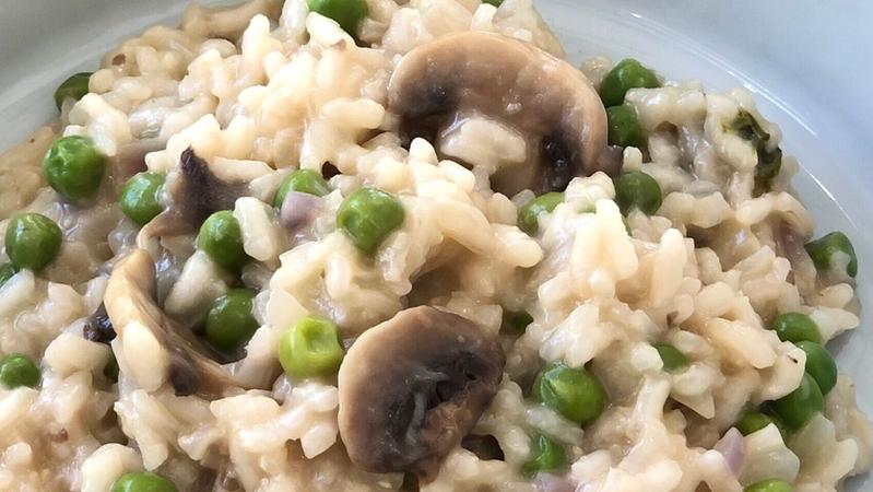 Risotto de guisantes, receta muy elegante