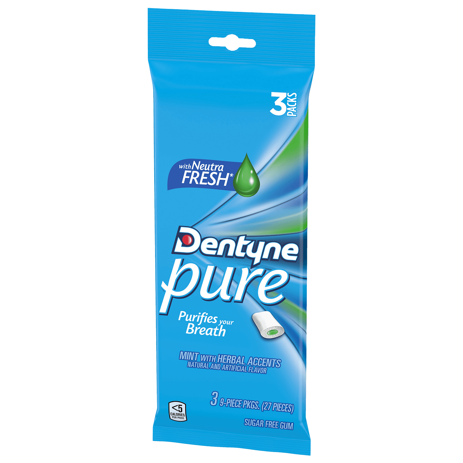Dentyne Pure Mint with Herbal Accents (3 pack - 9 pieces each)