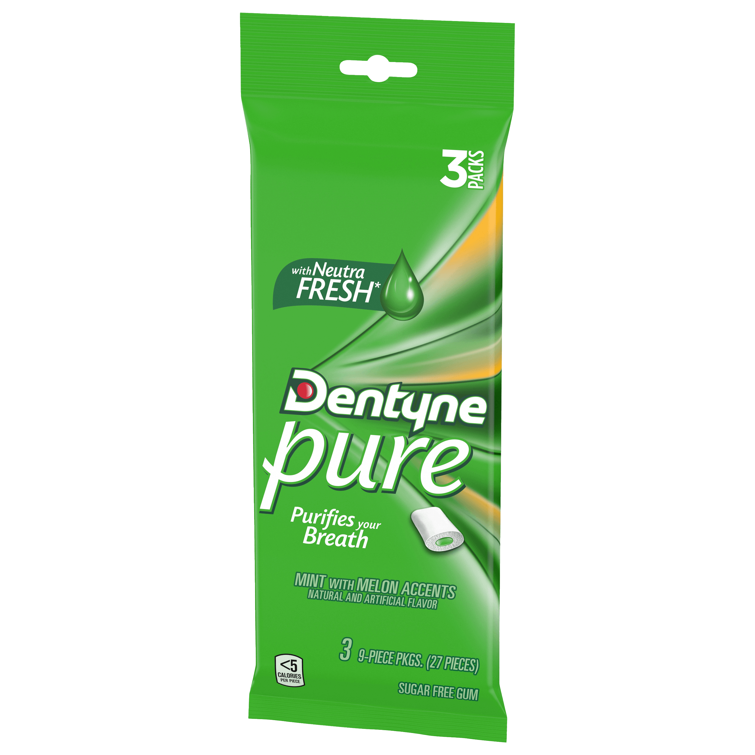 Dentyne Pure Mint with Melon (3 pack - 9 pieces each)