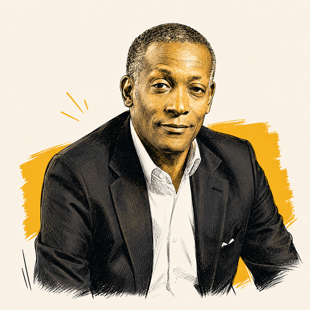 Portrait illustré d'Omar Sow