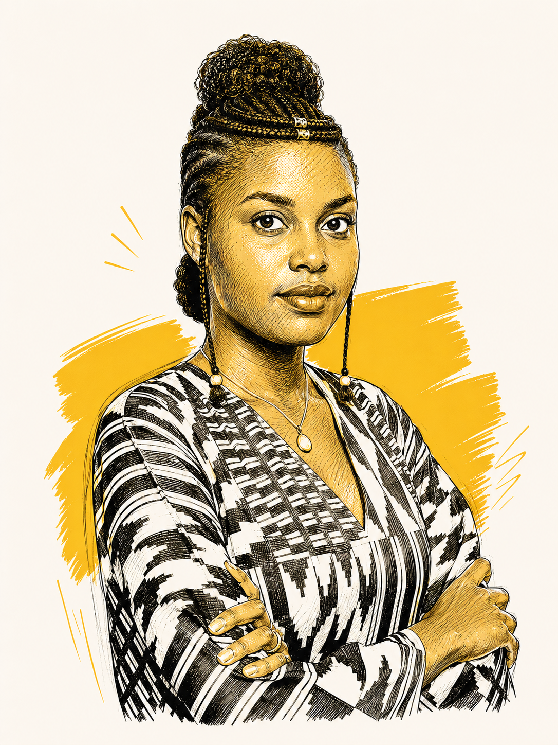 Portrait illustré de Siny Samba