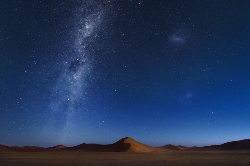 Clear view of the Milky Way above the Namib dunes in Namibia - Africa Bucket List 2023