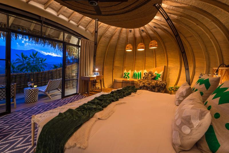 Interior of Bisate Lodge 