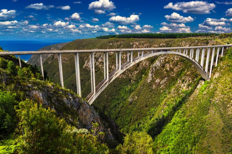Bloukrans Bridge spanning a deep, forested gorge along South Africa’s Garden Route.