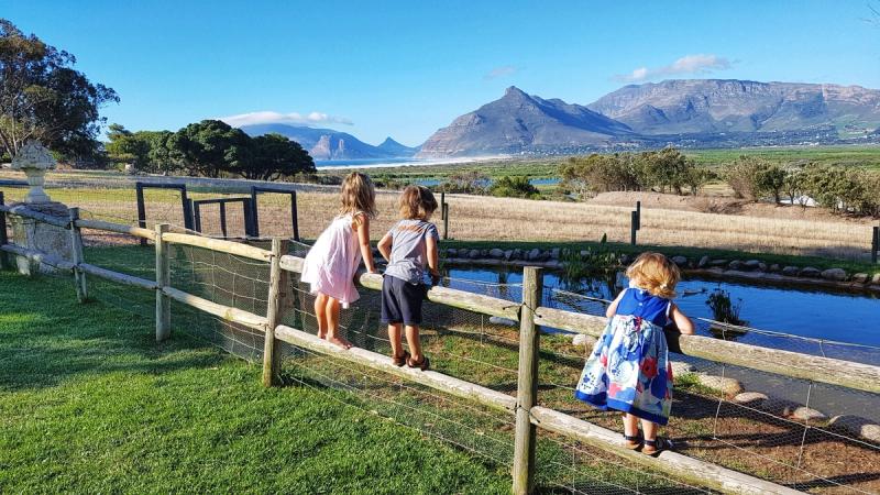 Kids having fun on Imhoff Farm near Cape Town