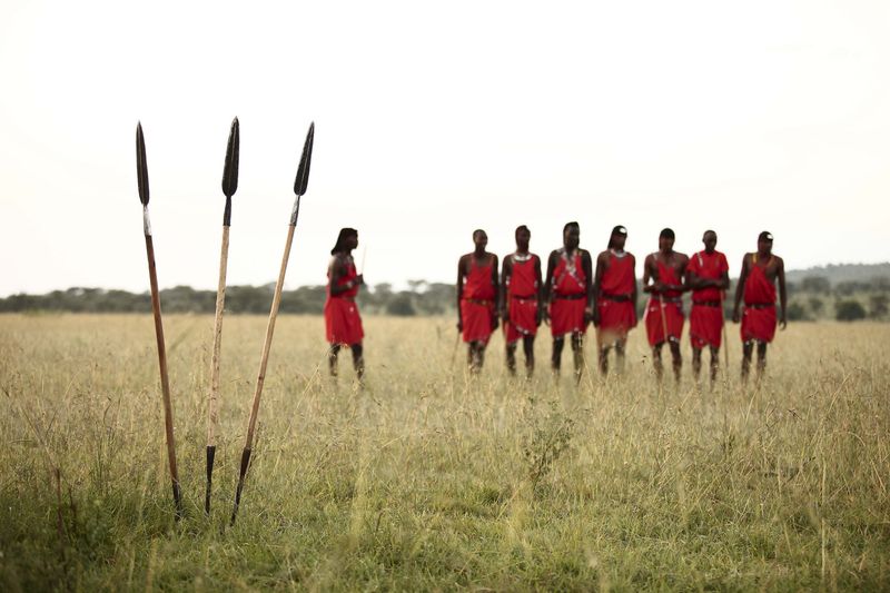 Maasai from the nearby village are often seen at Klein's Camp
