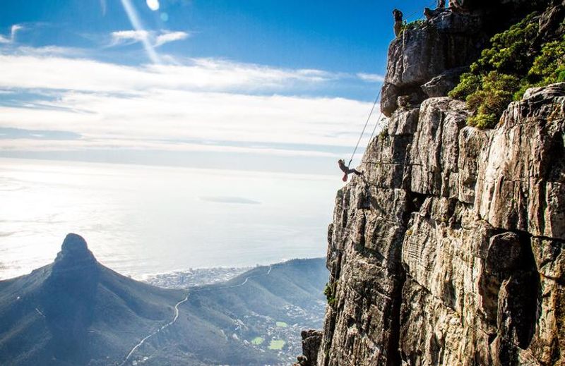 Rapel en Table Mountain, Ciudad del Cabo