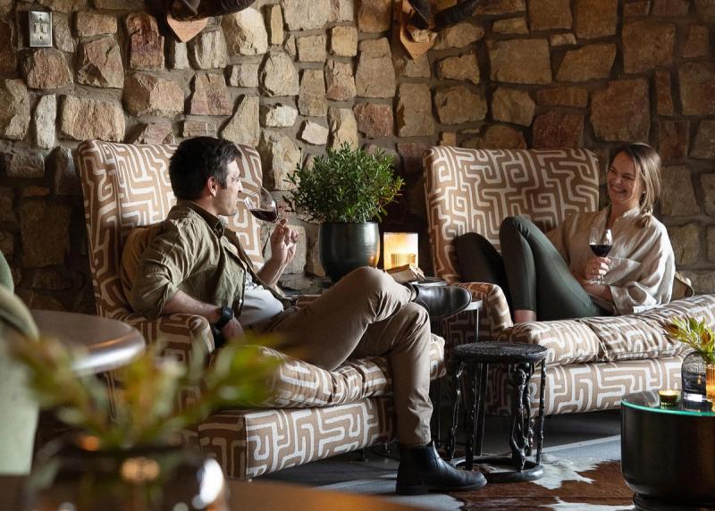 Couple enjoying each others company in one of the best lodges for couples