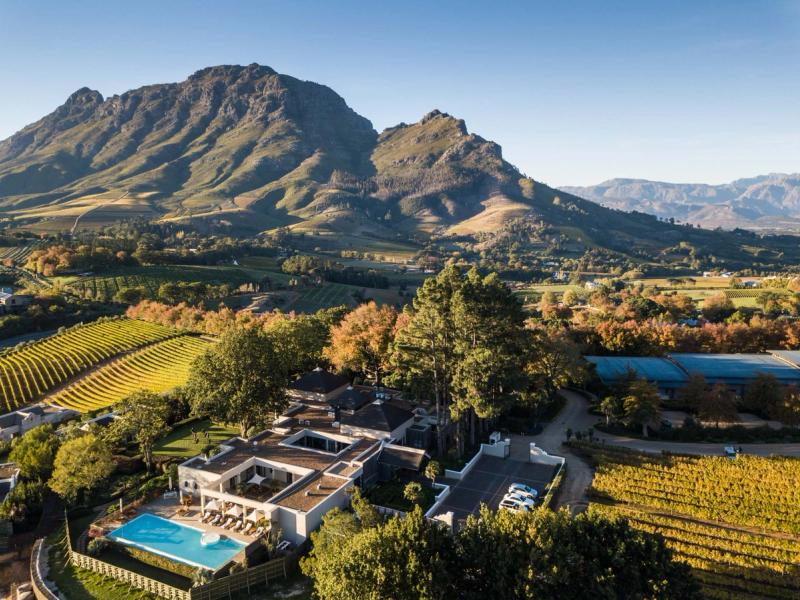 Aerial view of Delaire Graff in Stellenbosch