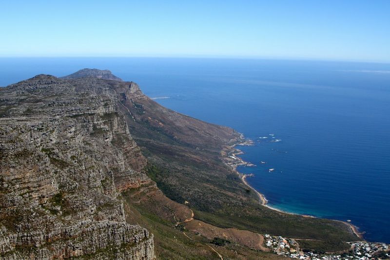 Beautiful View from Table Mountain of the ocean
