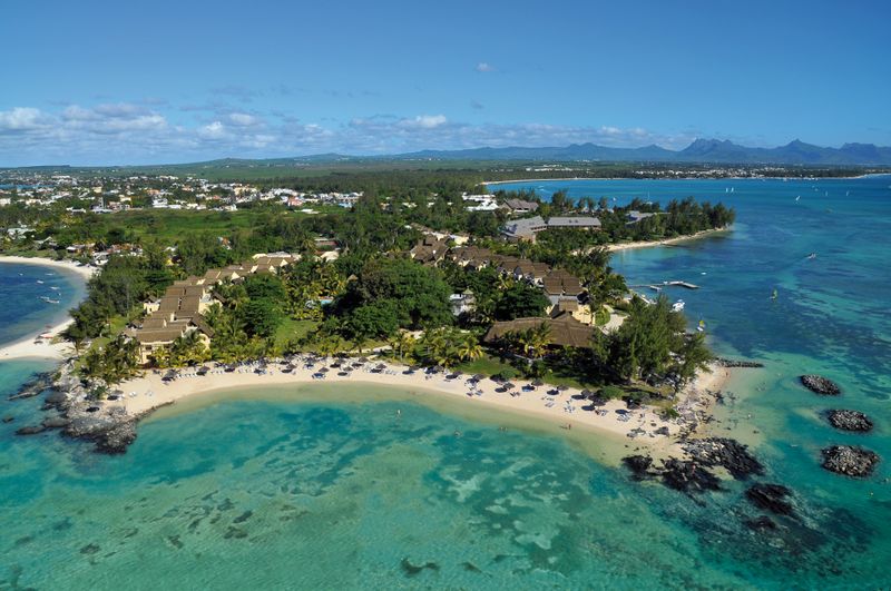 Aerial view of Canonnier Beachcomber Golf Resort & Spa in Mauritius