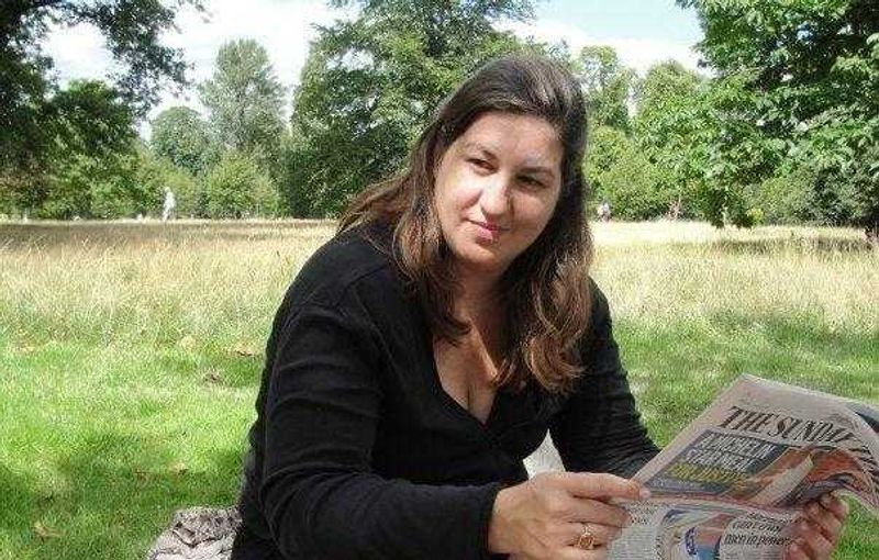 Luisa catching up with the news