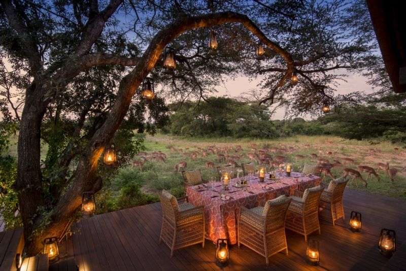 El escenario perfecto para cualquier comida. Phinda Vlei Lodge
