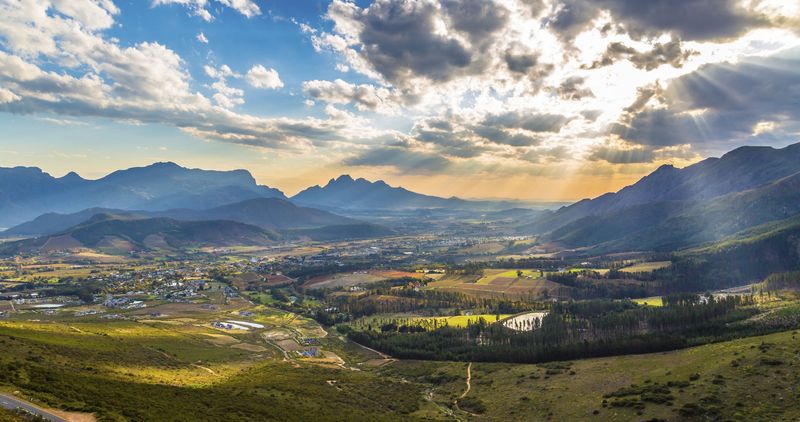 One of the most beautiful places - the Winelands, such as Franschhoek Valley