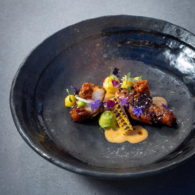 A plate of informal yet gourmet-style food