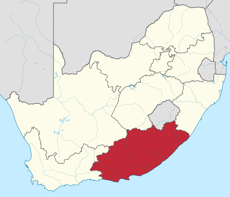Map of the Eastern Cape of South Africa