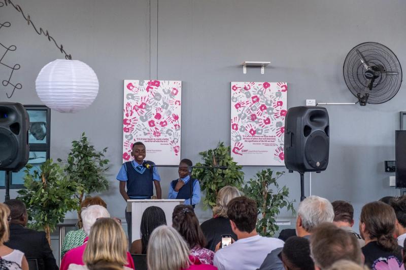 Learners give a speech at 10th anniversary of The Good Work Foundation