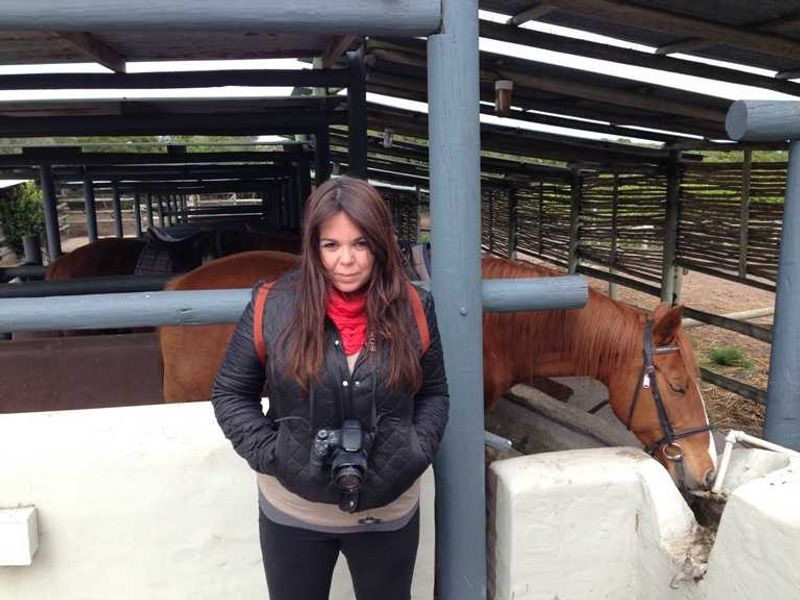 Andreina tried horse riding