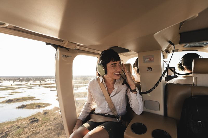 Helicopter wildlife photography safari with Wilderness Little Mombo