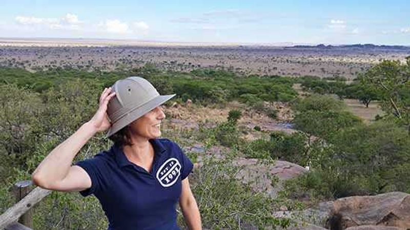 Anja getting into safari mode| Serengeti National Park