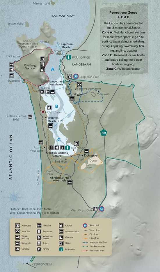 Map of West Coast National Park