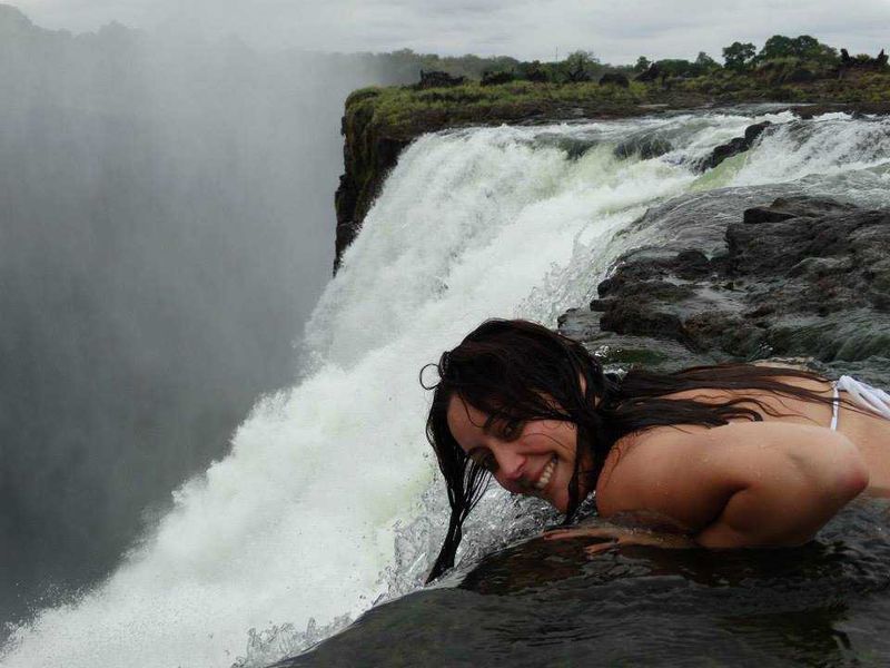 Tania at Victoria Falls