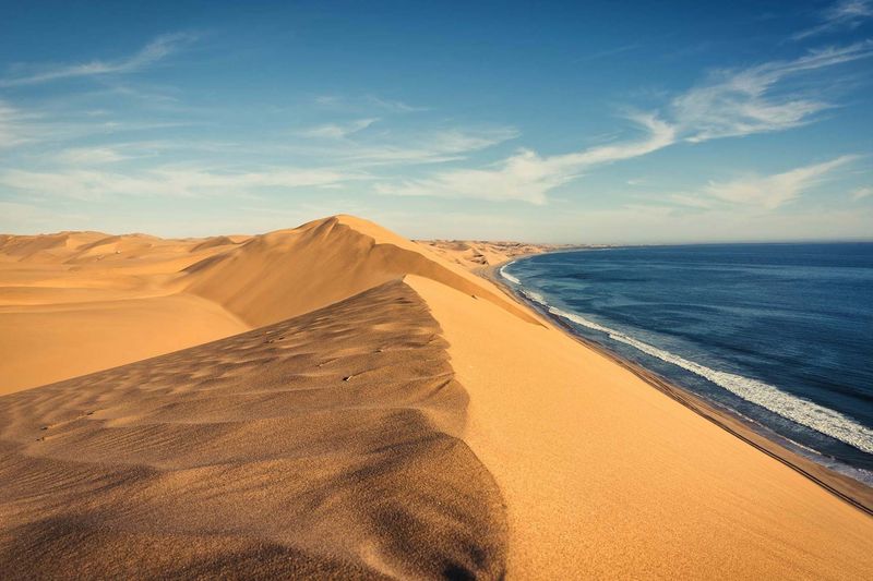 Where desert meets sea at Skeleton Coast in Namibia