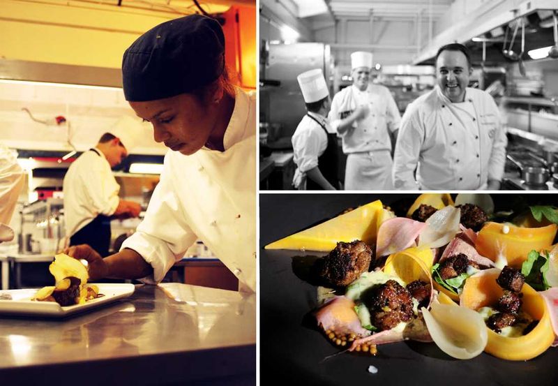 Chef Rudi's team hard at work in the Mount Nelson kitchens