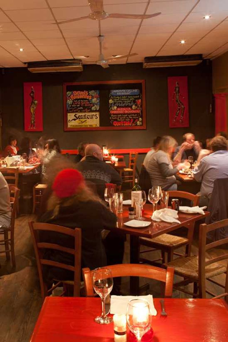 The atmosphere is lively here at Brad's Grill, Claremont