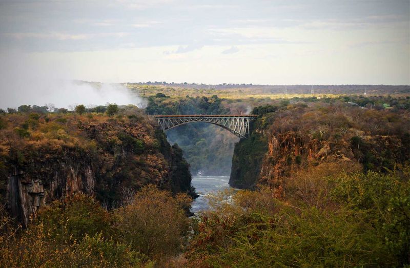 The view from the Victoria Falls Hotel