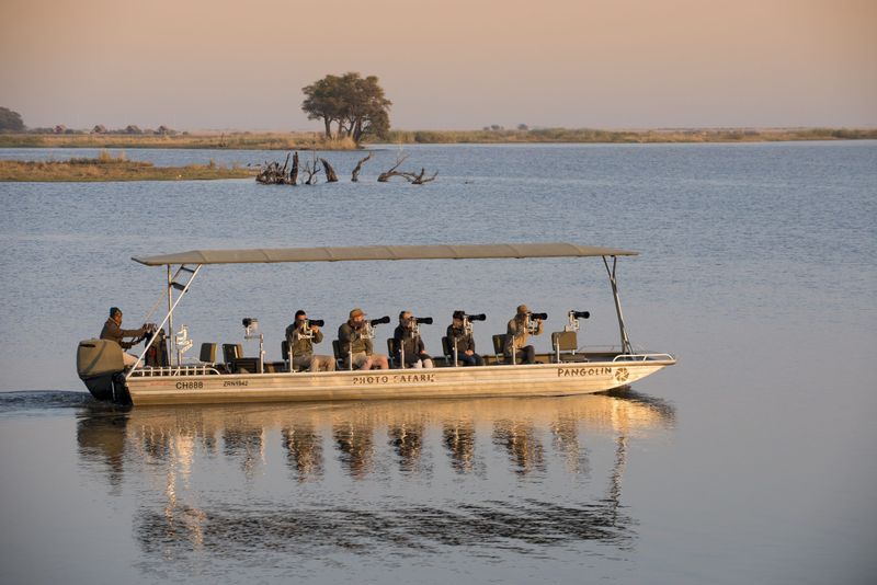 A boat photography safari in Botswana