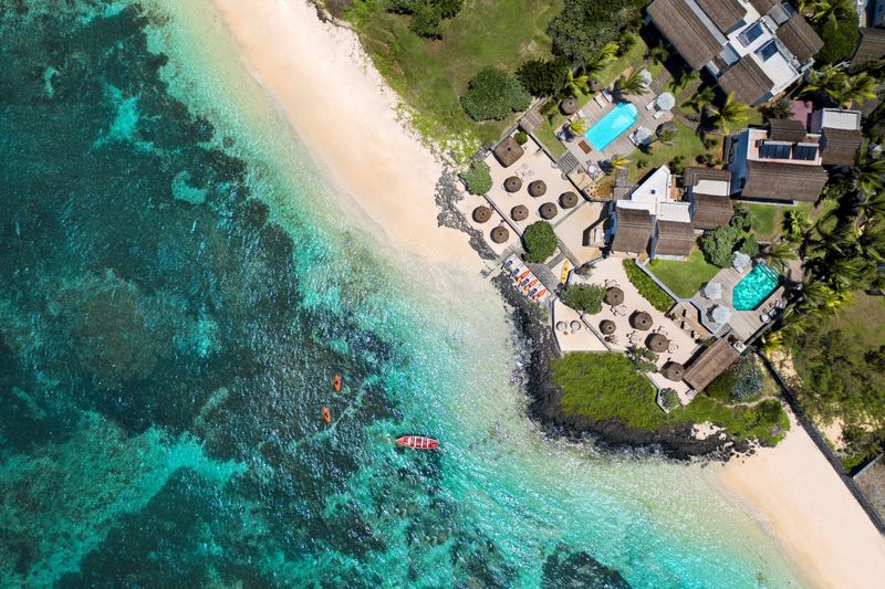 Indian Ocean island Mauritius from above