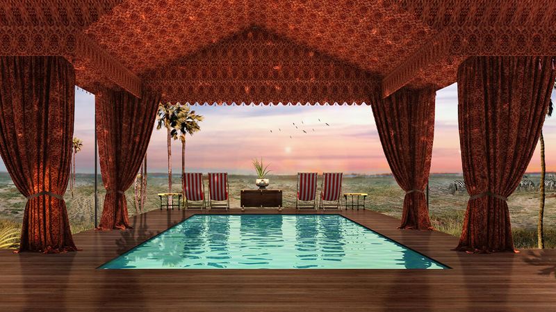 Render of Jack's Private Camp in the Makgadikgadi Salt Pans, Botswana