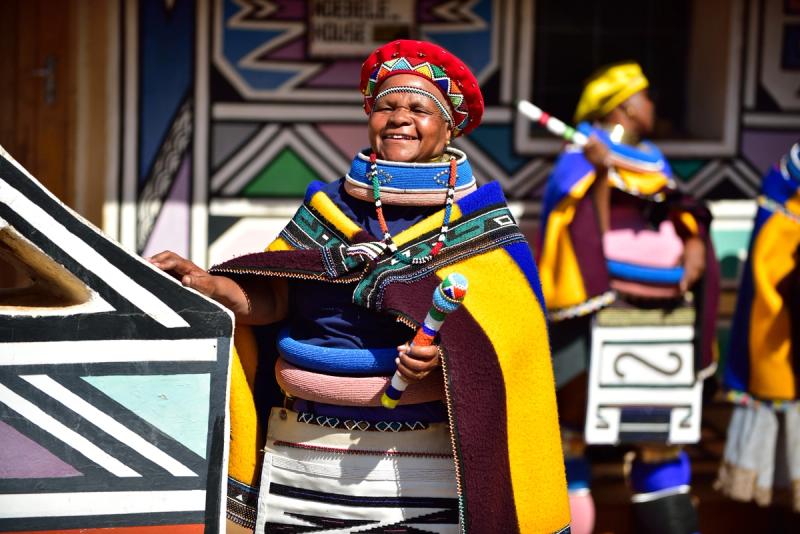 Ndebele woman at a cultural village in Mpumalanga, South Africa