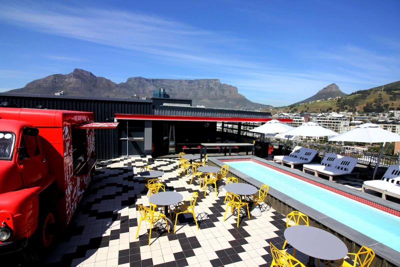 The Radisson RED Roof Bar on the rooftop