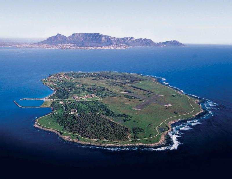 Robben Island with Table Mountain in the background