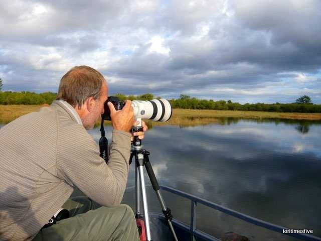 Chuck Graham zooming in on a glassy Lake Kariba