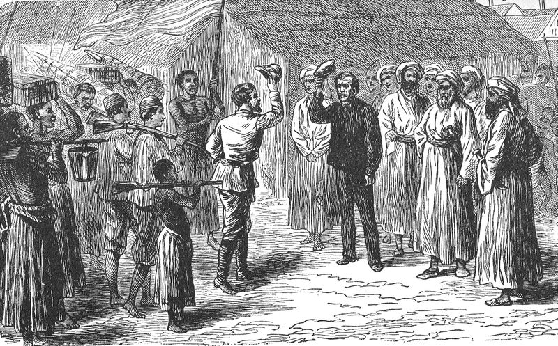 Das erste Treffen von Livingstone und Stanley