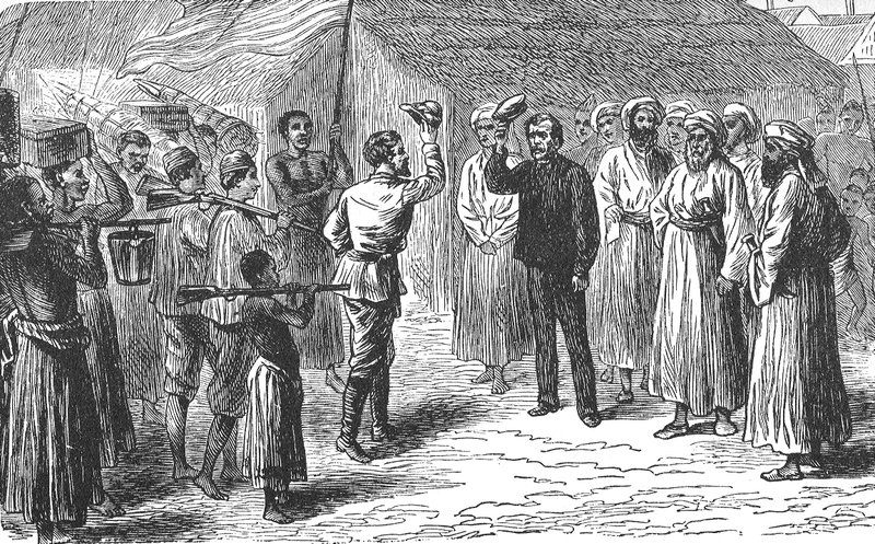 Das erste Treffen von Livingstone und Stanley