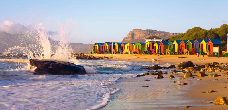 The colourful beach houses on St. James beach