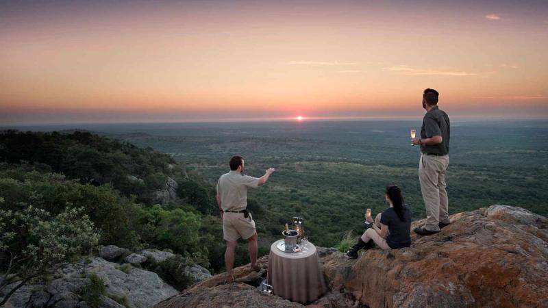 classic sundowners on a safari at Phinda