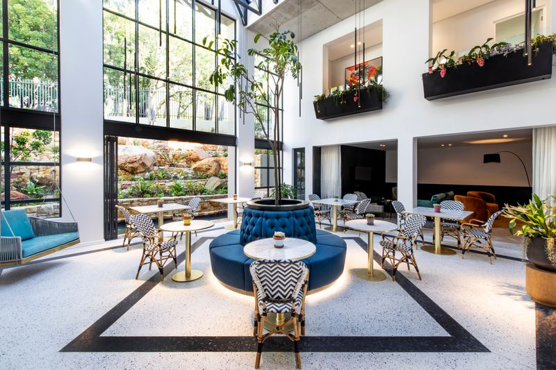 Airy atrium at Camissa House Boutique Hotel