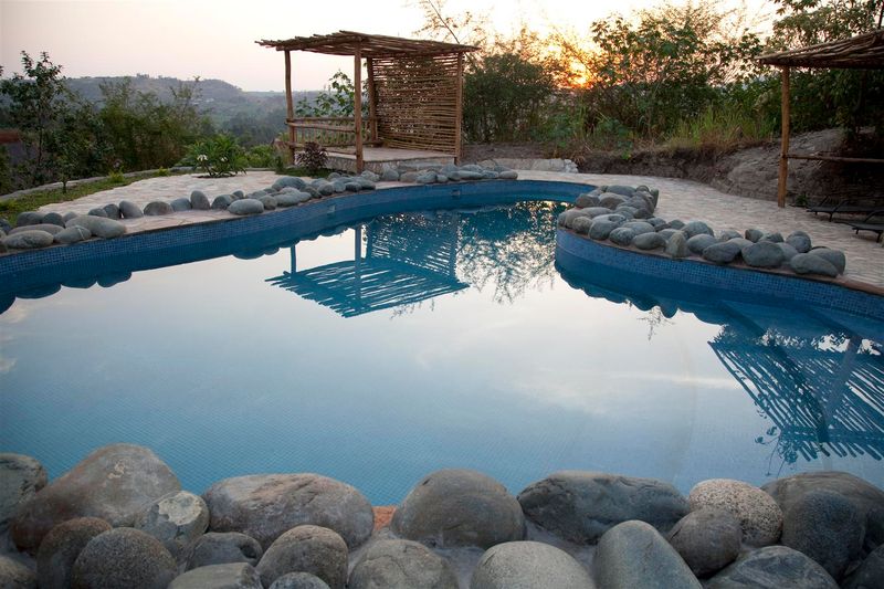 Kyambura Gorge Lodge pool area 