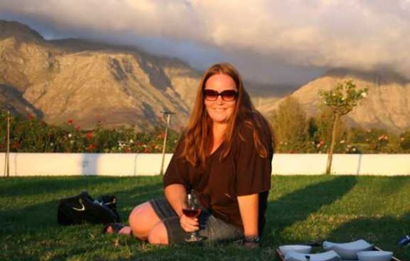 Sam enjoyed a well deserved glass of wine
