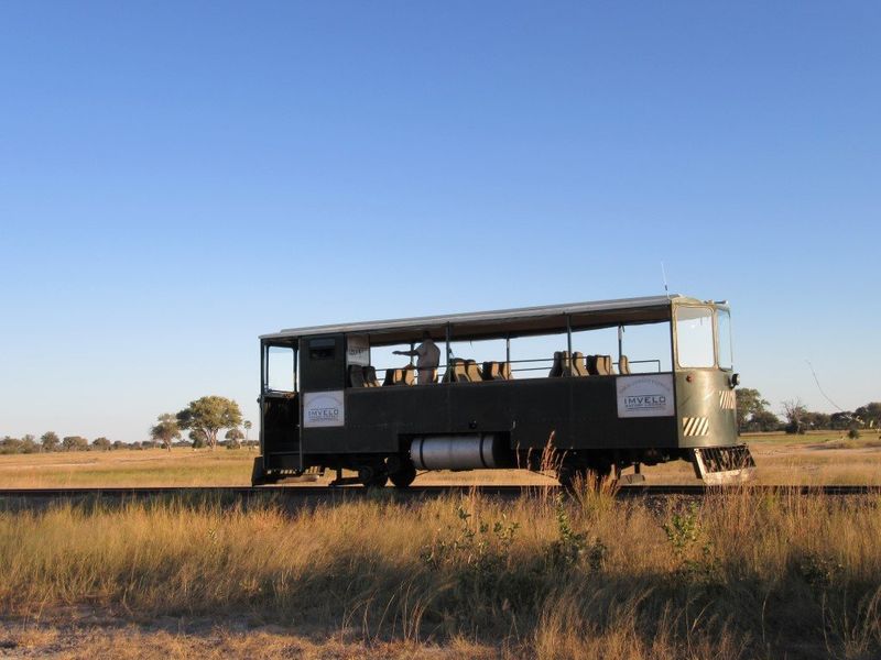 Der Elefanten-Express im Hwange Nationalpark