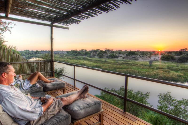 Vue depuis la terrasse de Leroo La Tau, le Botswana
