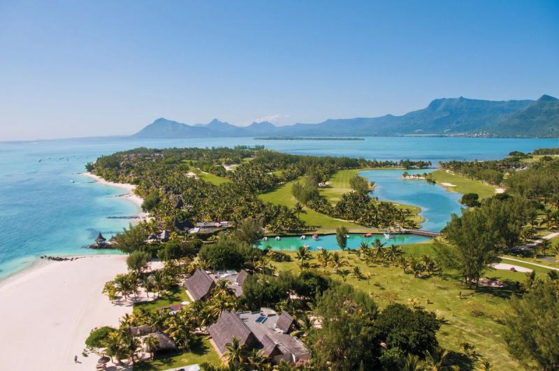 Aerial view of Paradis Beachcomber Golf Resort & Spa in Mauritius