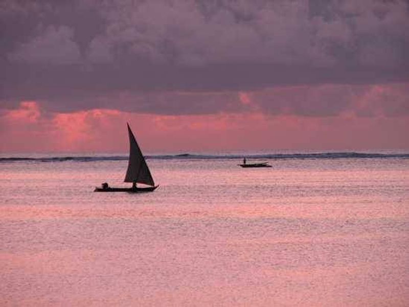 Dhows are common sightings on this Tanzanian coastline